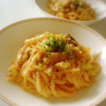 簡単！カルボナーラ風うどん